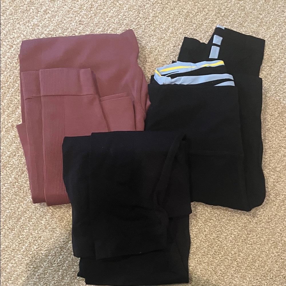 SET Active Black and Pink Leggings Set